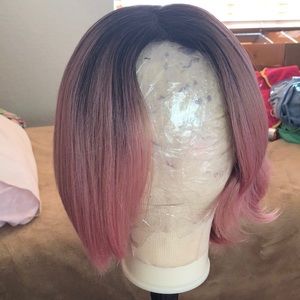 Pink ombré bob synthetic wig